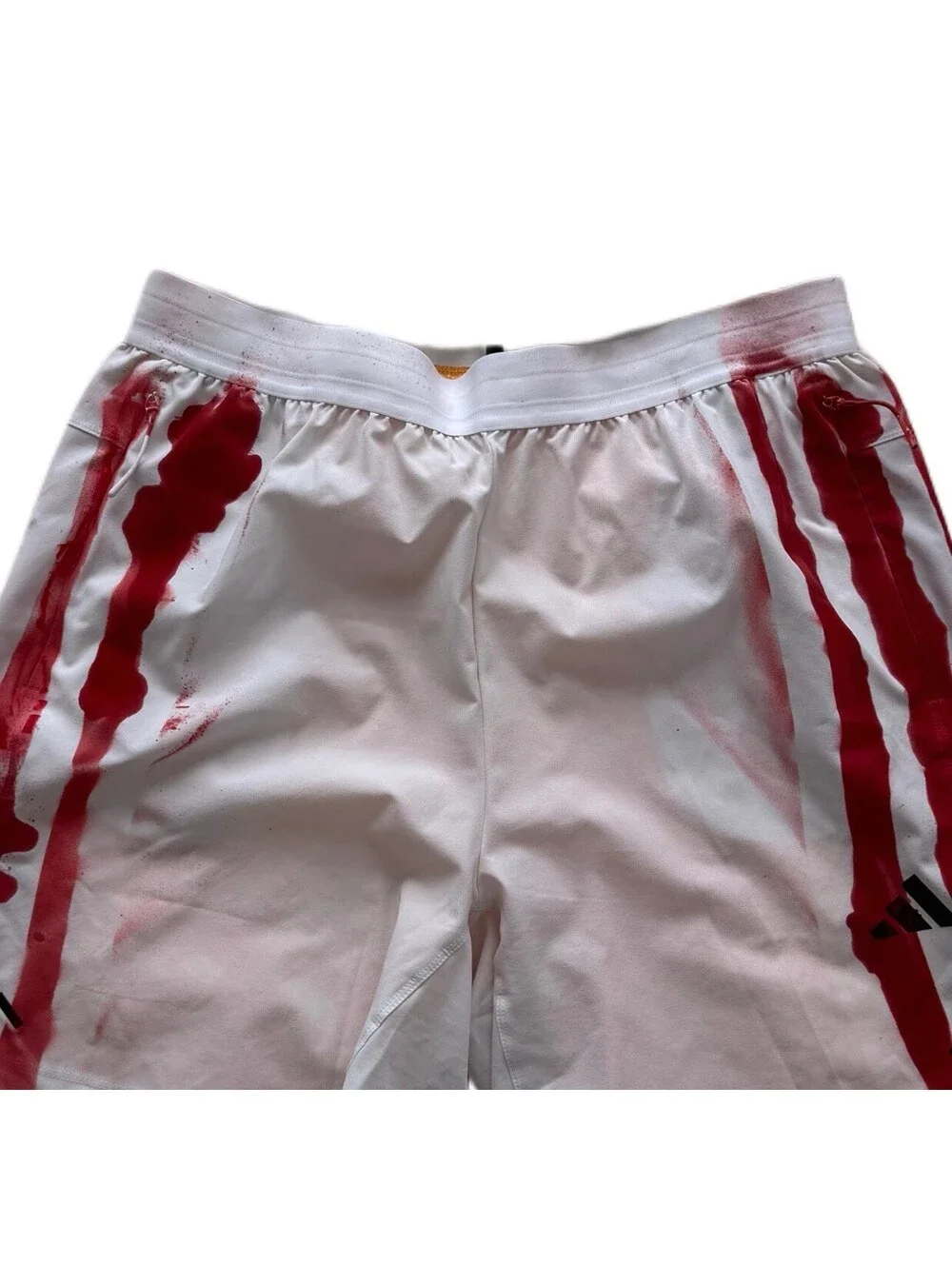 Adidas Aeroready Basketball Shorts L 9” Custom Drip Paint  Red, White, Yellow